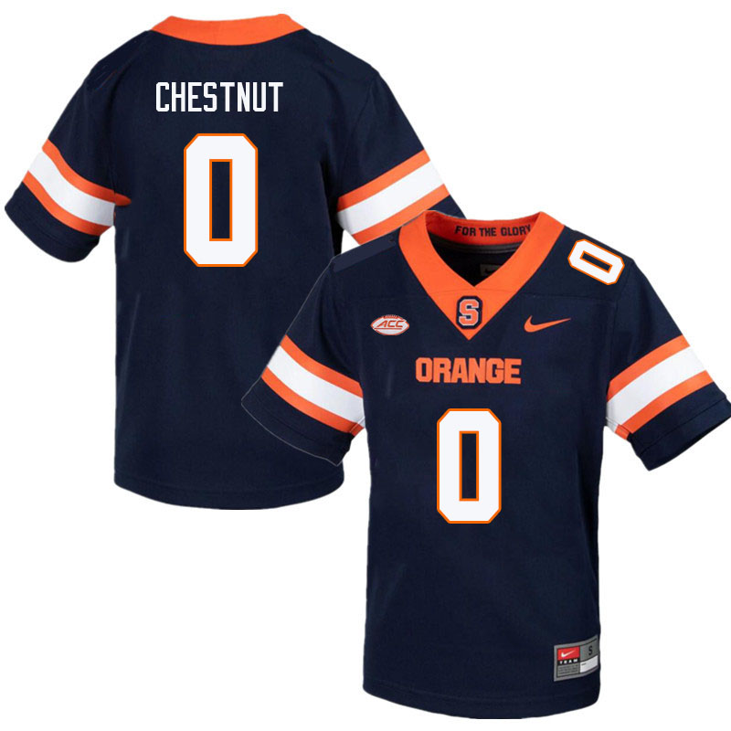 Men-Youth #0 Duce Chestnut Syracuse Orange 2023 College Football Jerseys Stitched-Navy
